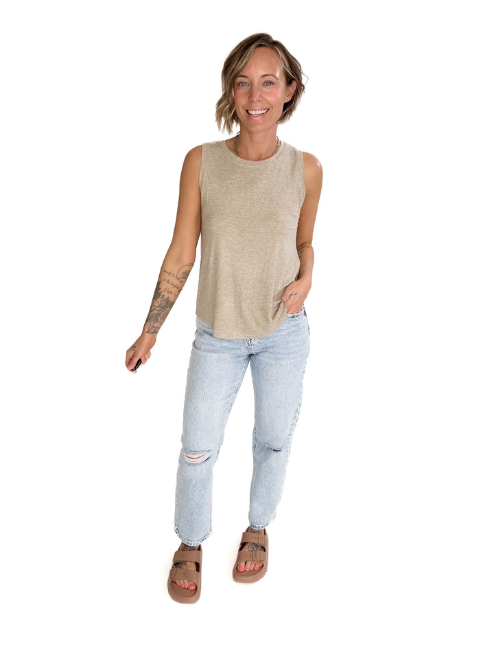 THREAD & SUPPLY Elcie Tank- CAMEL HTHR-FINAL SALE