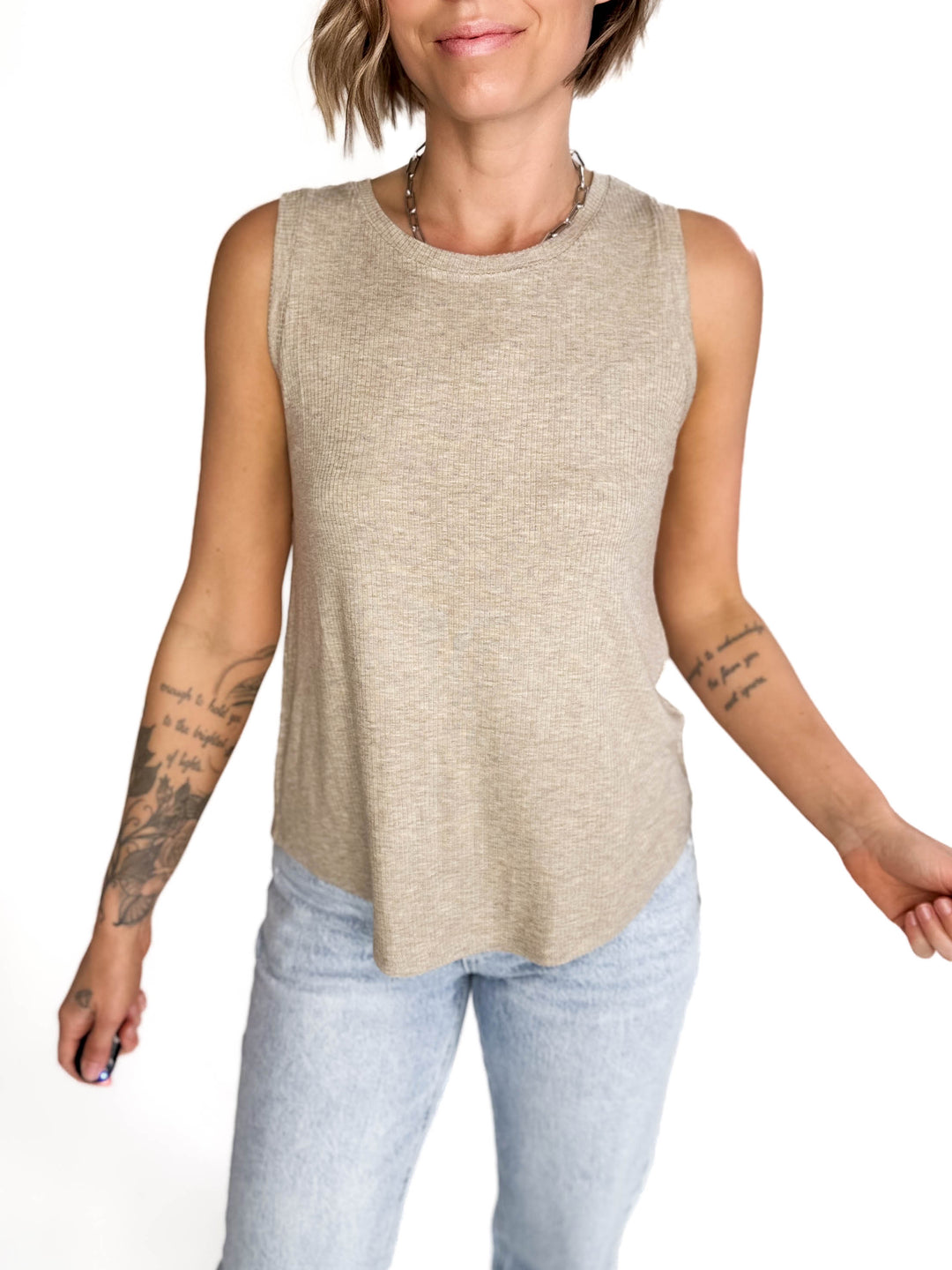 THREAD & SUPPLY Elcie Tank- CAMEL HTHR-FINAL SALE