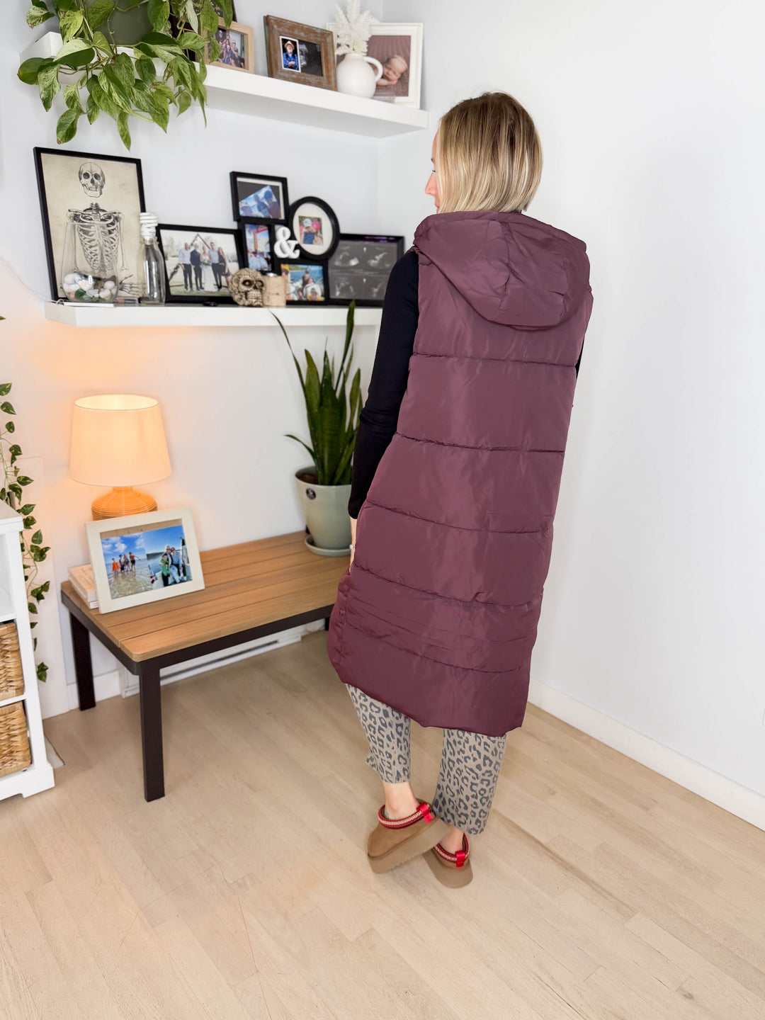 ONLY Jackson Long Puffer Vest-FUDGE
