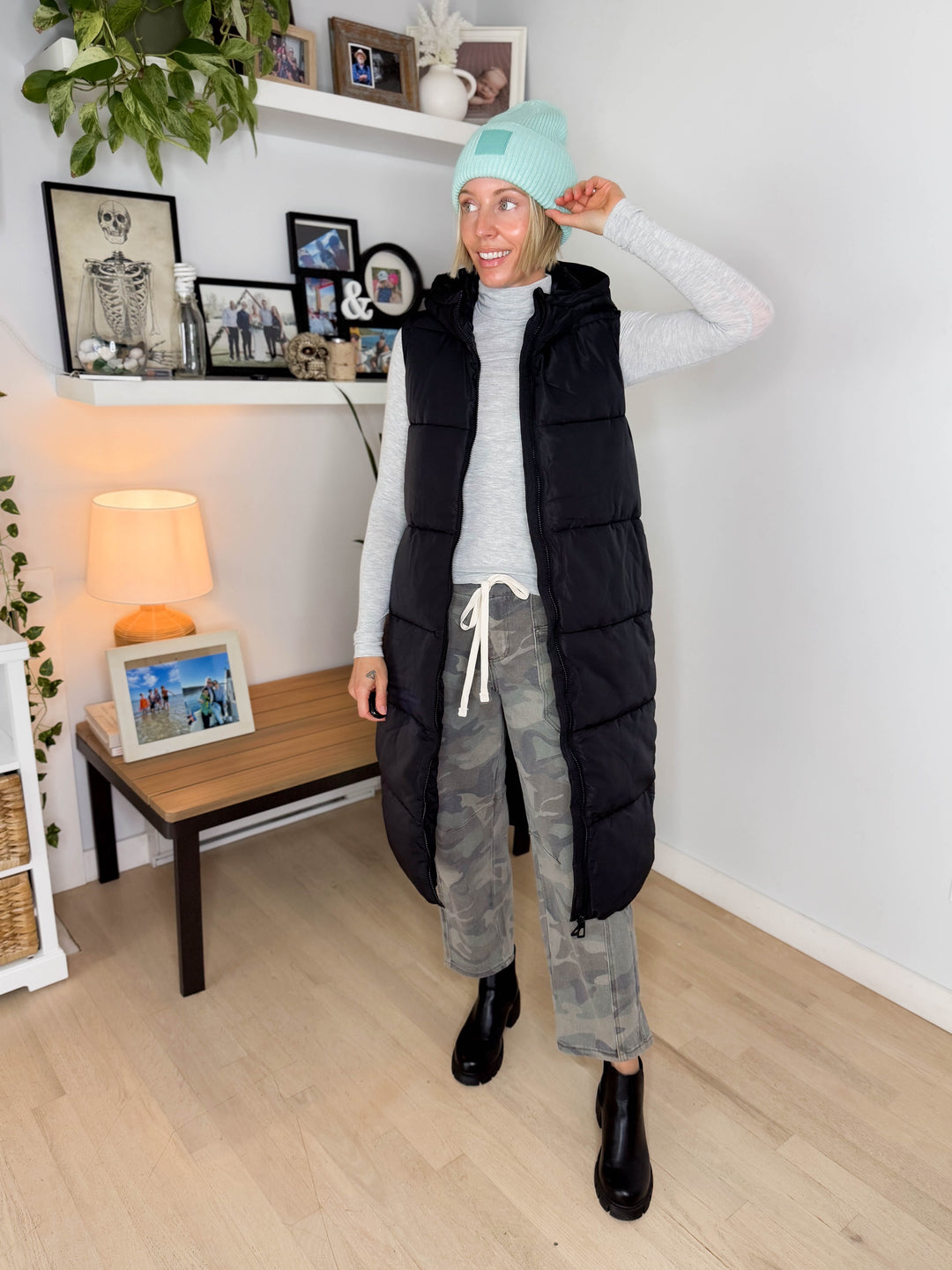 ONLY Jackson Long Puffer Vest- BLACK
