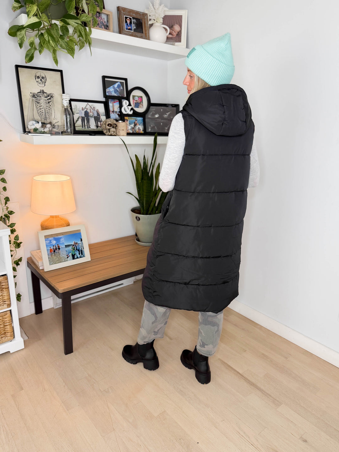 ONLY Jackson Long Puffer Vest- BLACK