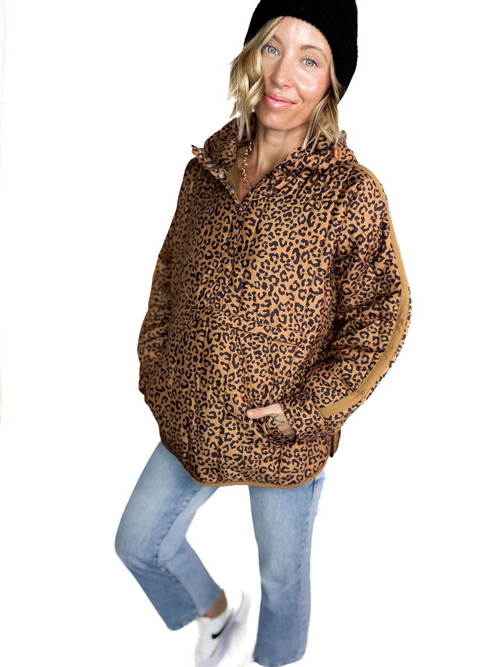 Peyton Oversized Puffer Jacket- CHEETAH