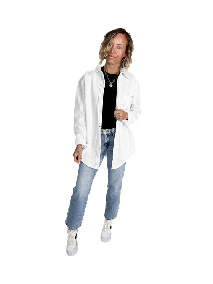 Tayler Fleece Shacket- ASH