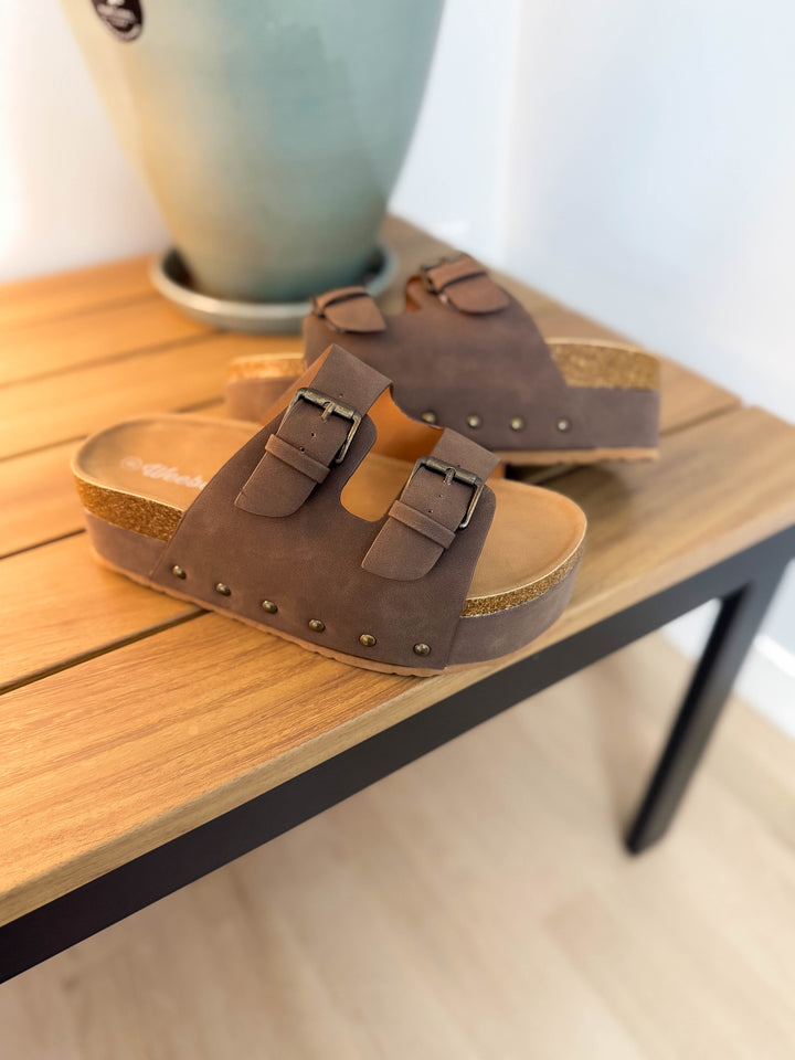 Summery Platform Sandal- BROWN