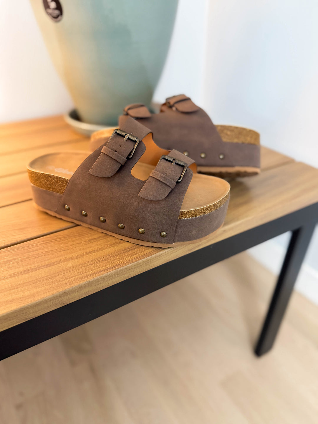 Summery Platform Sandal- BROWN