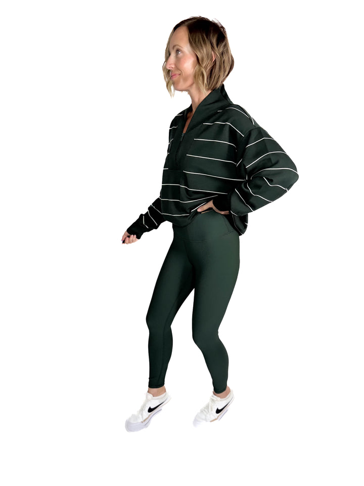 Only The Best Ribbed Legging- REGENCY GREEN-FINAL SALE