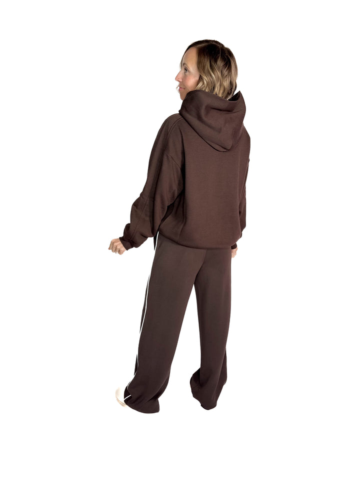 Nancy Modal Straight Leg Pant- ESPRESSO/CREAM