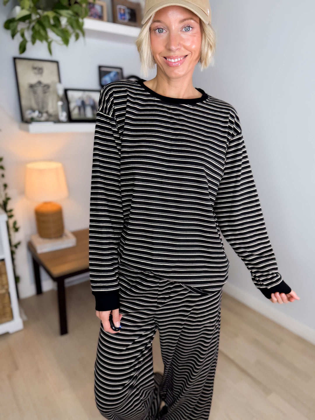 Carlow Brushed Stripe Set- BLACK