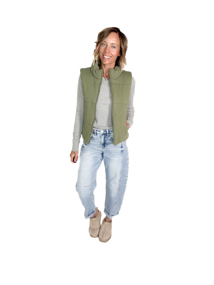 Erica Classic Puffer Vest- SAGE-FINAL SALE