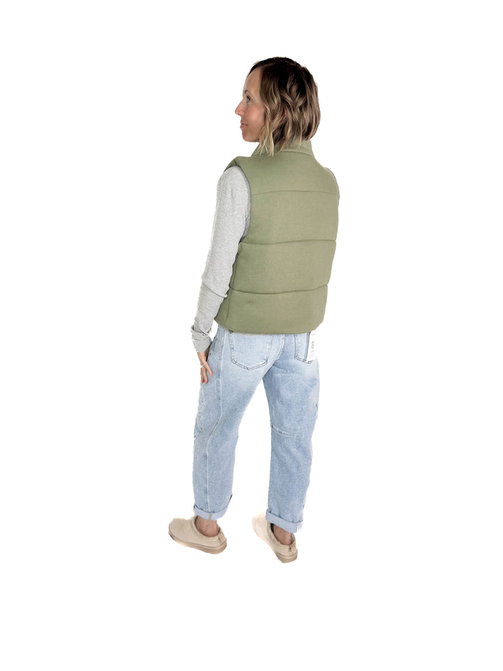Erica Classic Puffer Vest- SAGE-FINAL SALE