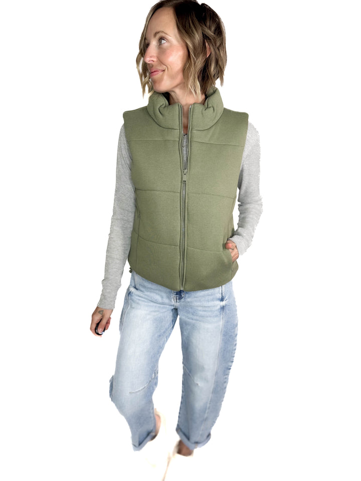 Erica Classic Puffer Vest- SAGE-FINAL SALE