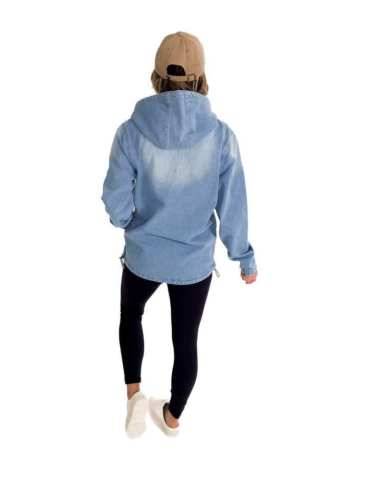 Bex Denim Hoodie Jacket- LIGHT WASH