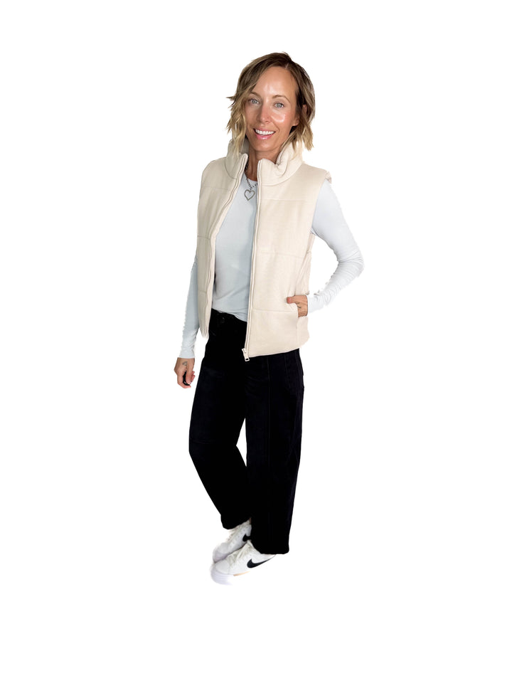 Erica Classic Puffer Vest- BEIGE-FINAL SALE