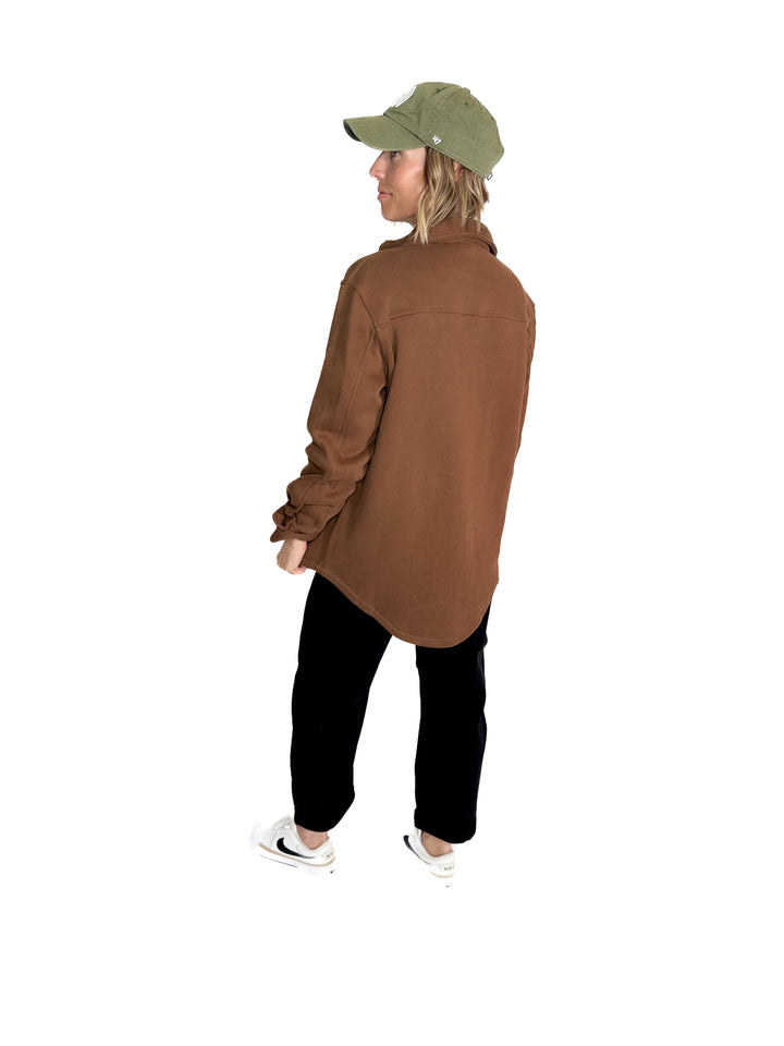 Tayler Fleece Shacket- BROWN