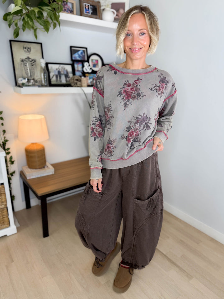 Nutmeg Floral Pullover- ASH