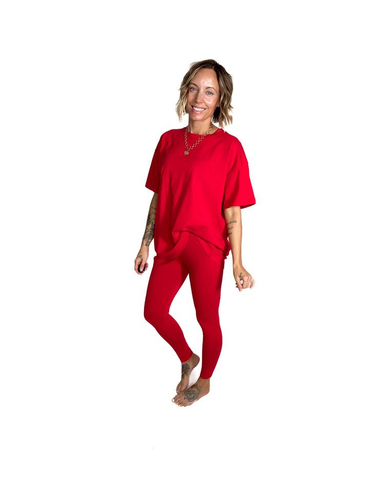 Champlain Cotton Legging Set- RUBY