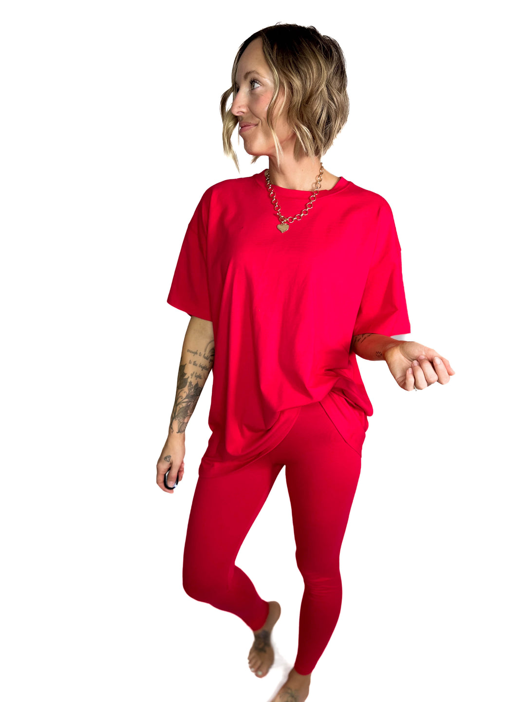 Champlain Cotton Legging Set- RUBY