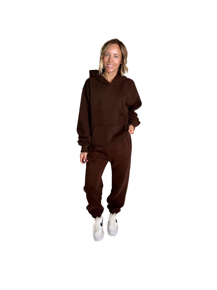 Dami Cloud Fleece Hoodie- DARK BROWN