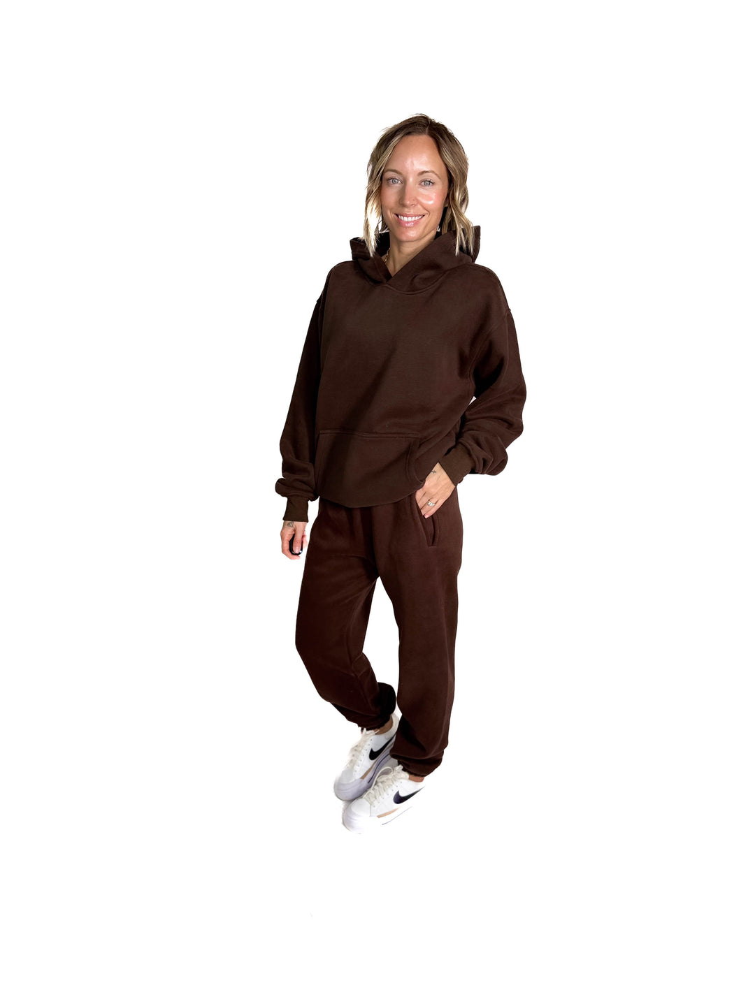 Dami Cloud Fleece Hoodie- DARK BROWN