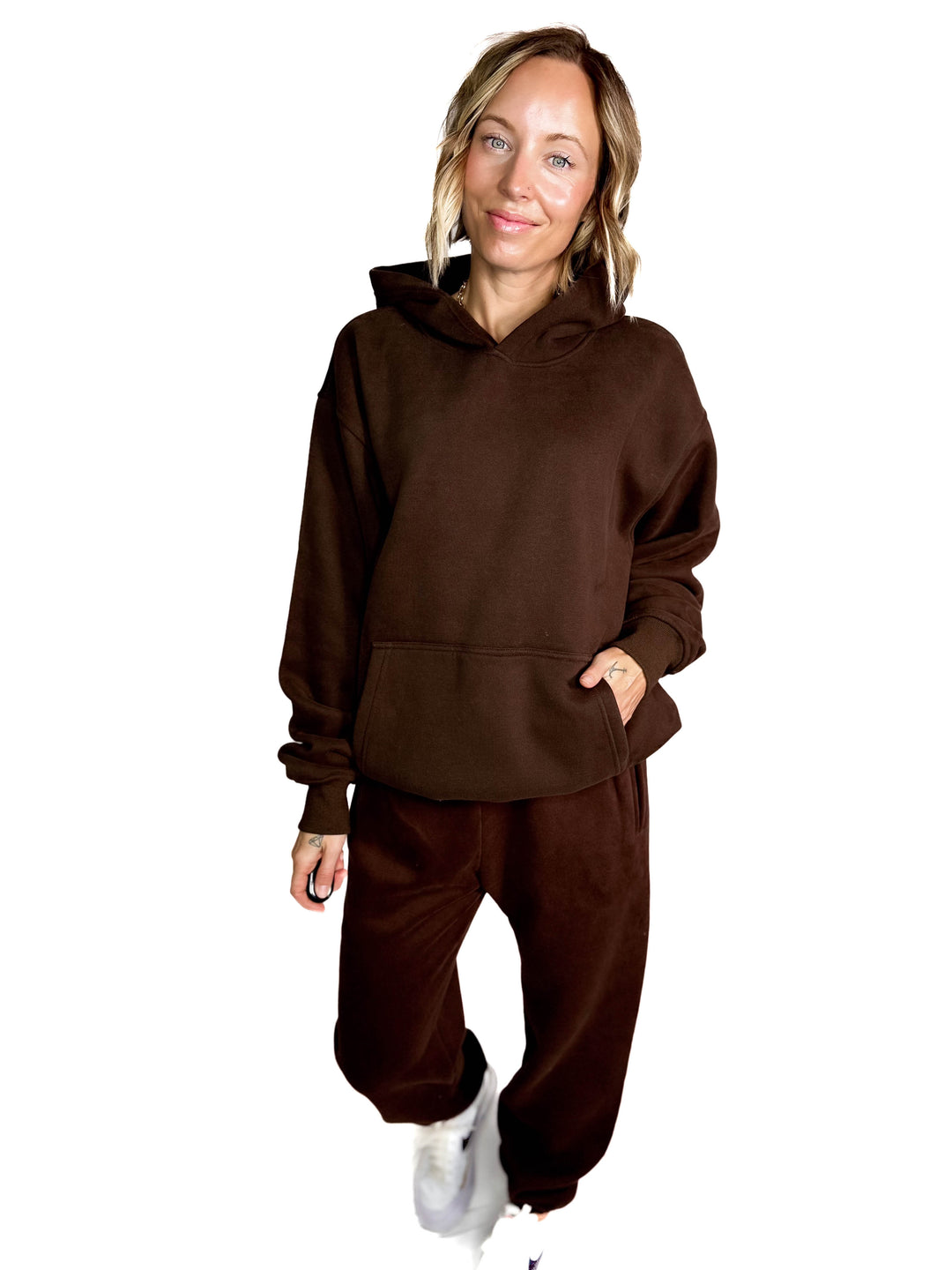 Dami Cloud Fleece Hoodie- DARK BROWN