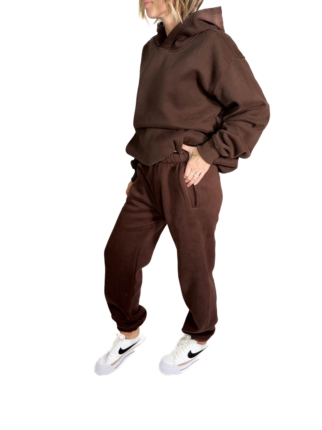 Dami Cloud Fleece Sweatpants- DARK BROWN
