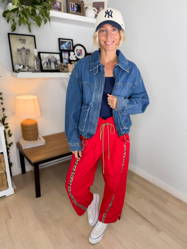 Amy Front Pocket Denim Jacket- MEDIUM BLUE