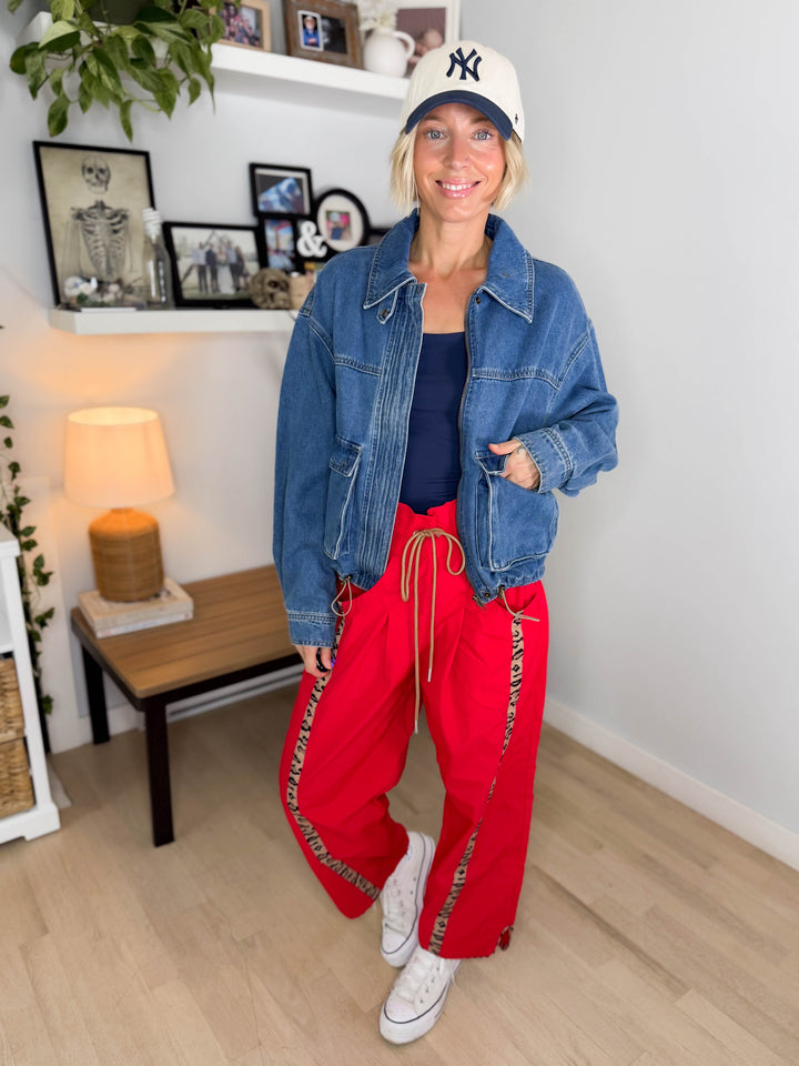 Amy Front Pocket Denim Jacket- MEDIUM BLUE
