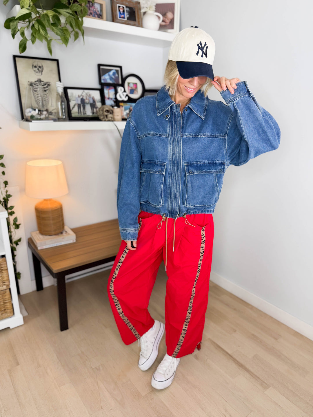 Amy Front Pocket Denim Jacket- MEDIUM BLUE