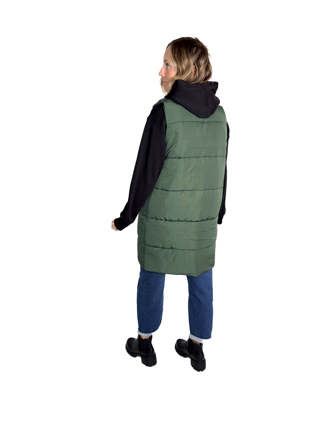 Remington Longline Puffer Vest- GREEN