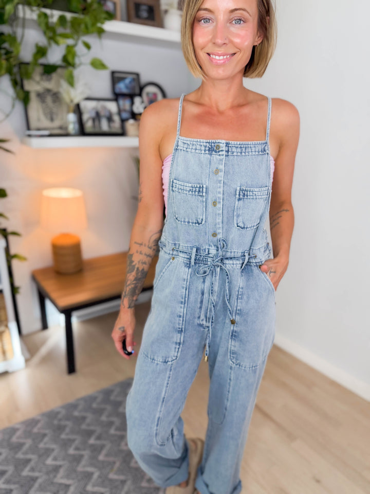 Sudara Washed Denim Jumpsuit