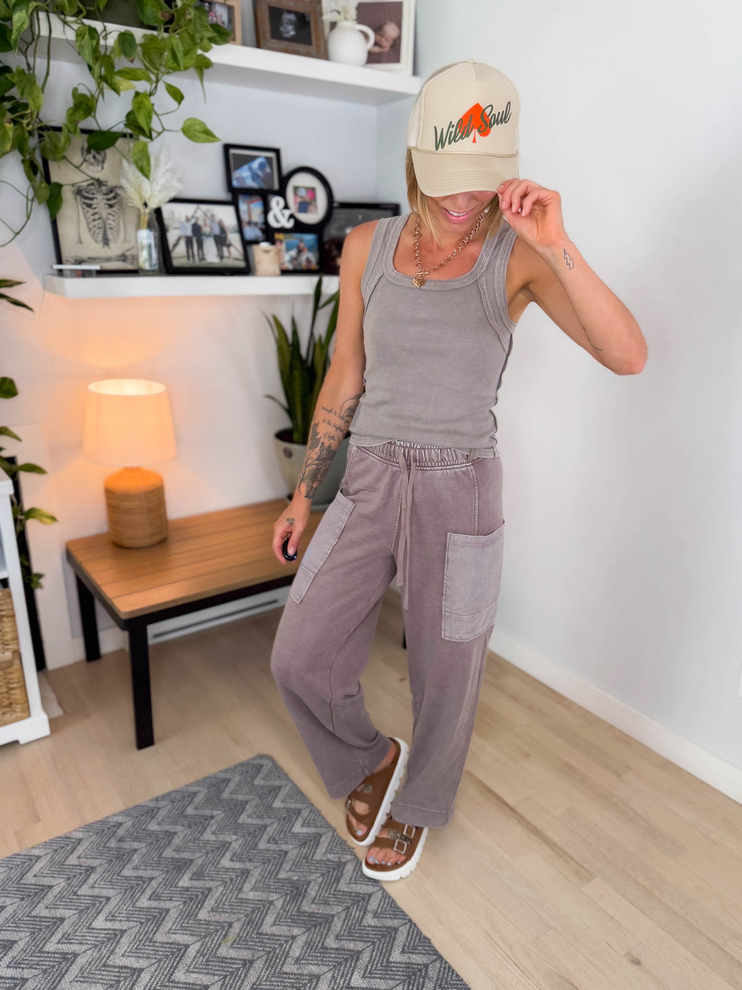 Sunlit Shore French Terry Top & Pant Set- MOCHA