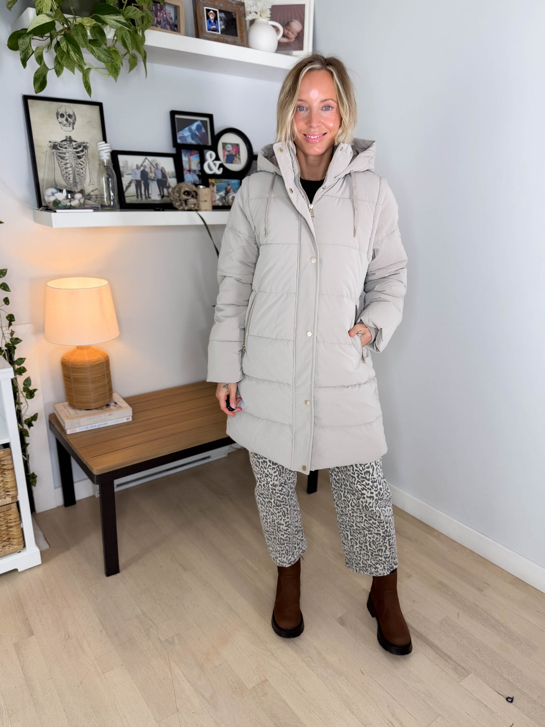 Only Dixie 2-In-1 Water Repellent Coat- TAUPE GREY