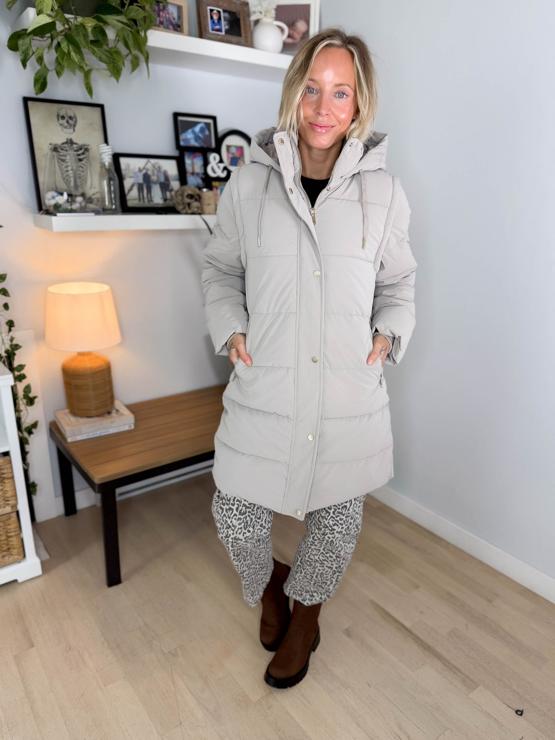 Only Dixie 2-In-1 Water Repellent Coat- TAUPE GREY