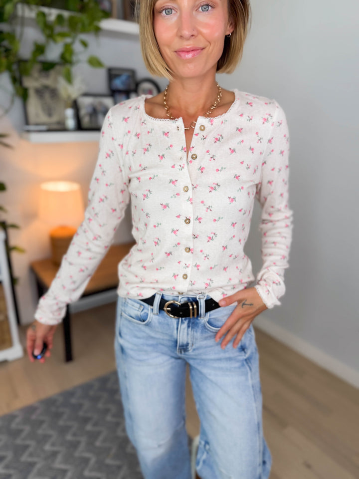 Florabelle Knit Cardigan- OATMEAL