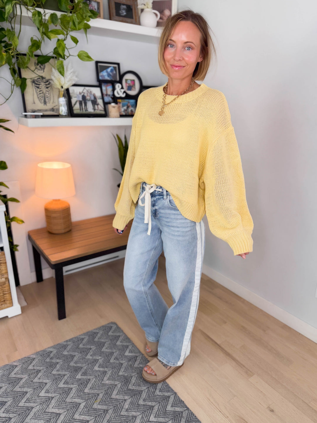 Rosie Balloon Sleeve Sweater- YELLOW