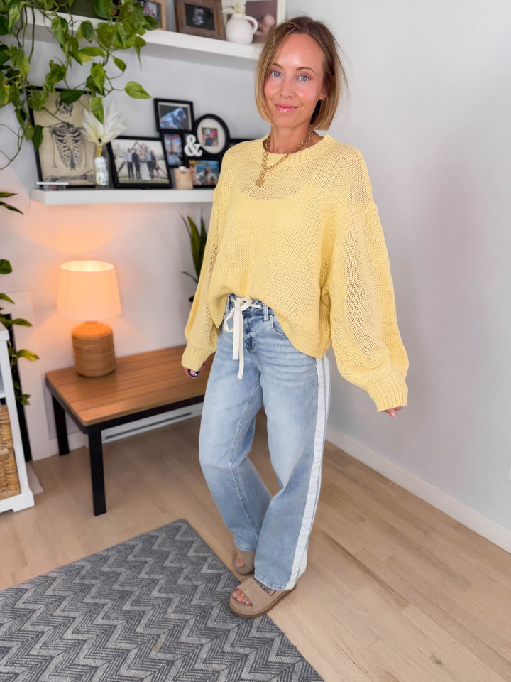 Rosie Balloon Sleeve Sweater- YELLOW