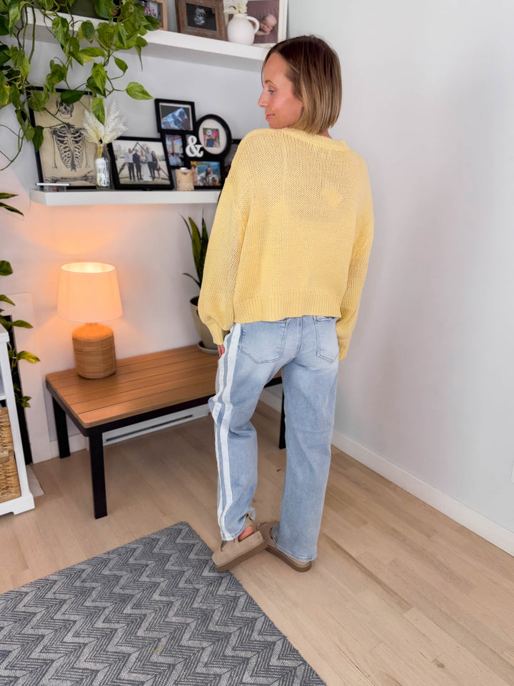 Rosie Balloon Sleeve Sweater- YELLOW
