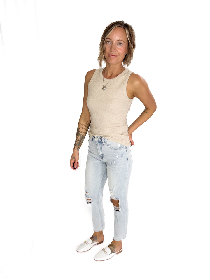THREAD & SUPPLY Edlin Tank- CAPUCCINO HTHR-FINAL SALE