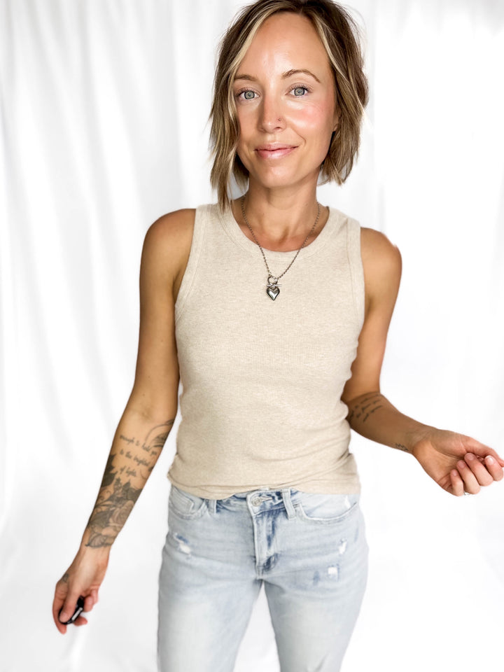 THREAD & SUPPLY Edlin Tank- CAPUCCINO HTHR-FINAL SALE