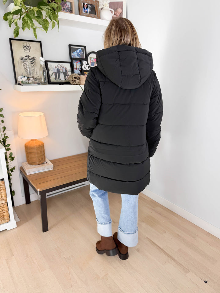 Only Dixie 2-In-1 Puffer Water Repellent Coat- BLACK