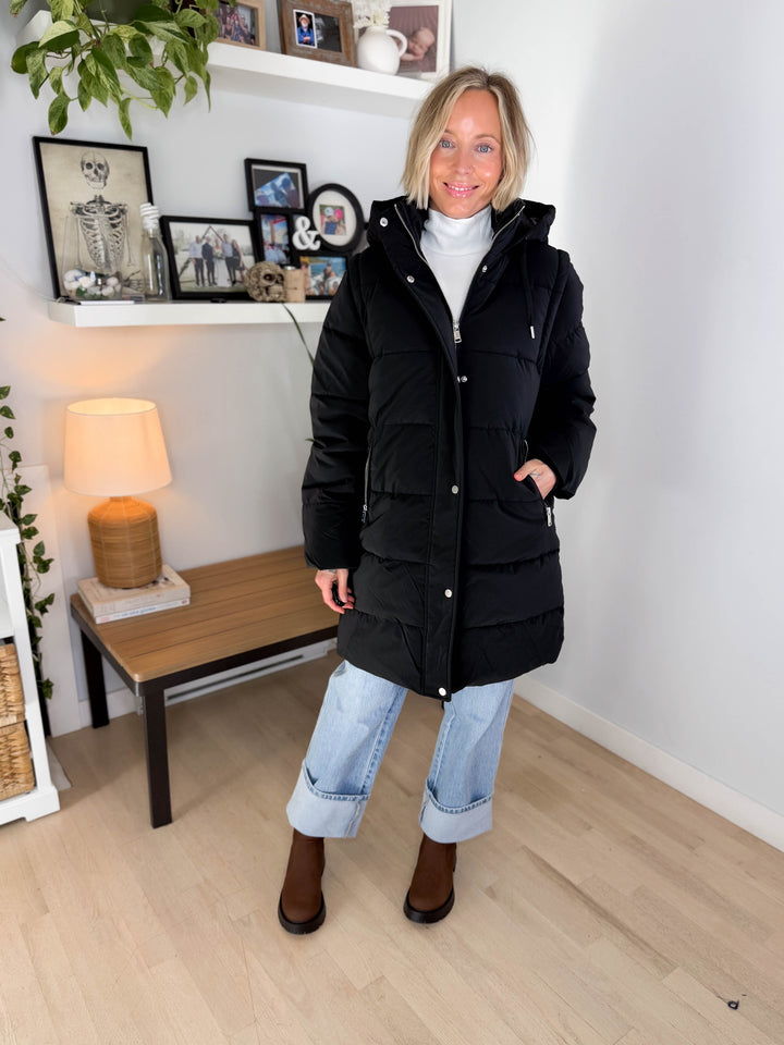 Only Dixie 2-In-1 Puffer Water Repellent Coat- BLACK