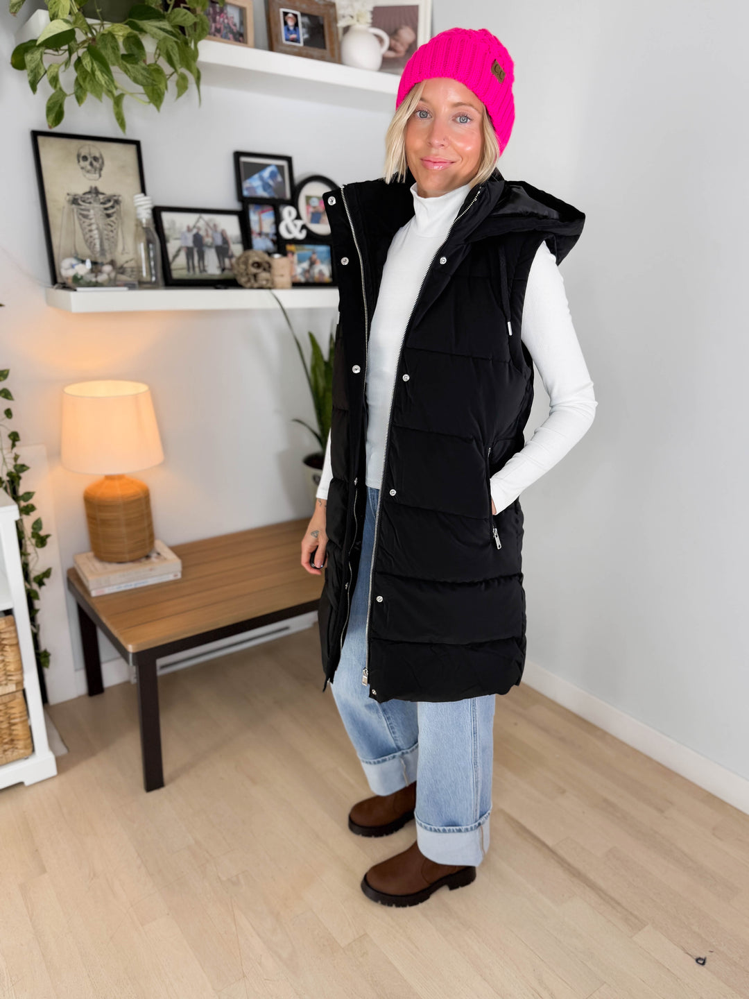 Only Dixie 2-In-1 Puffer Water Repellent Coat- BLACK