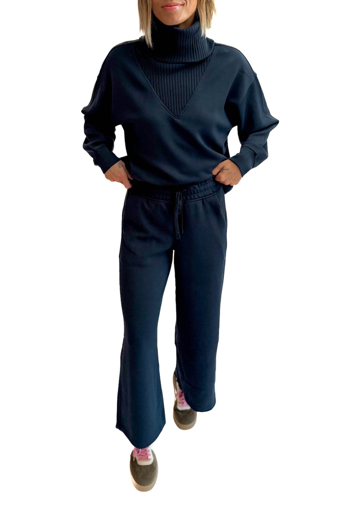 Lemmy Modal Cropped Wide Leg Pant- NAVY TEAL