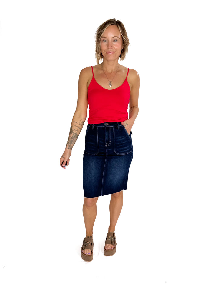 Not Your Basic Spagetti Strap Tank- RUBY-FINAL SALE