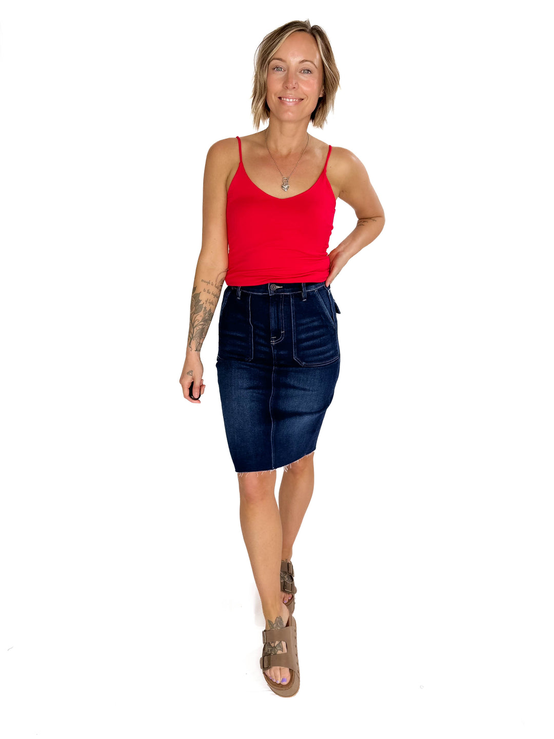 Not Your Basic Spagetti Strap Tank- RUBY-FINAL SALE