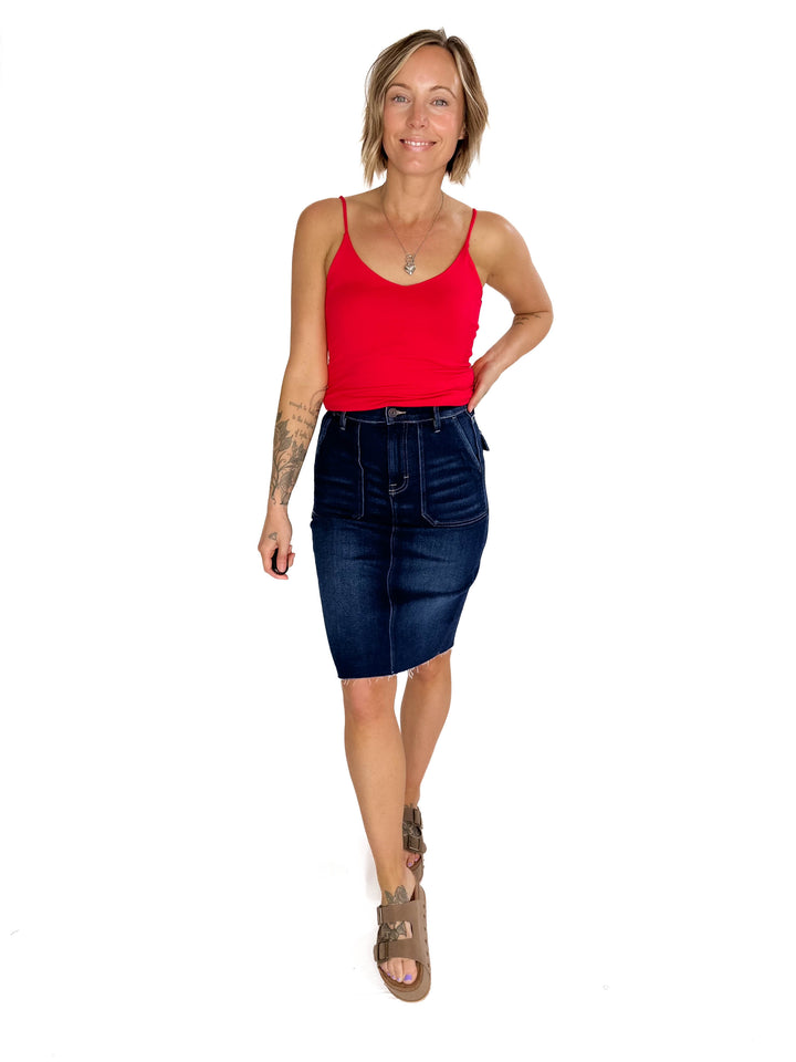 Not Your Basic Spagetti Strap Tank- RUBY-FINAL SALE