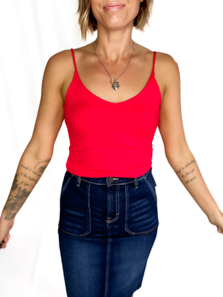 Not Your Basic Spagetti Strap Tank- RUBY-FINAL SALE