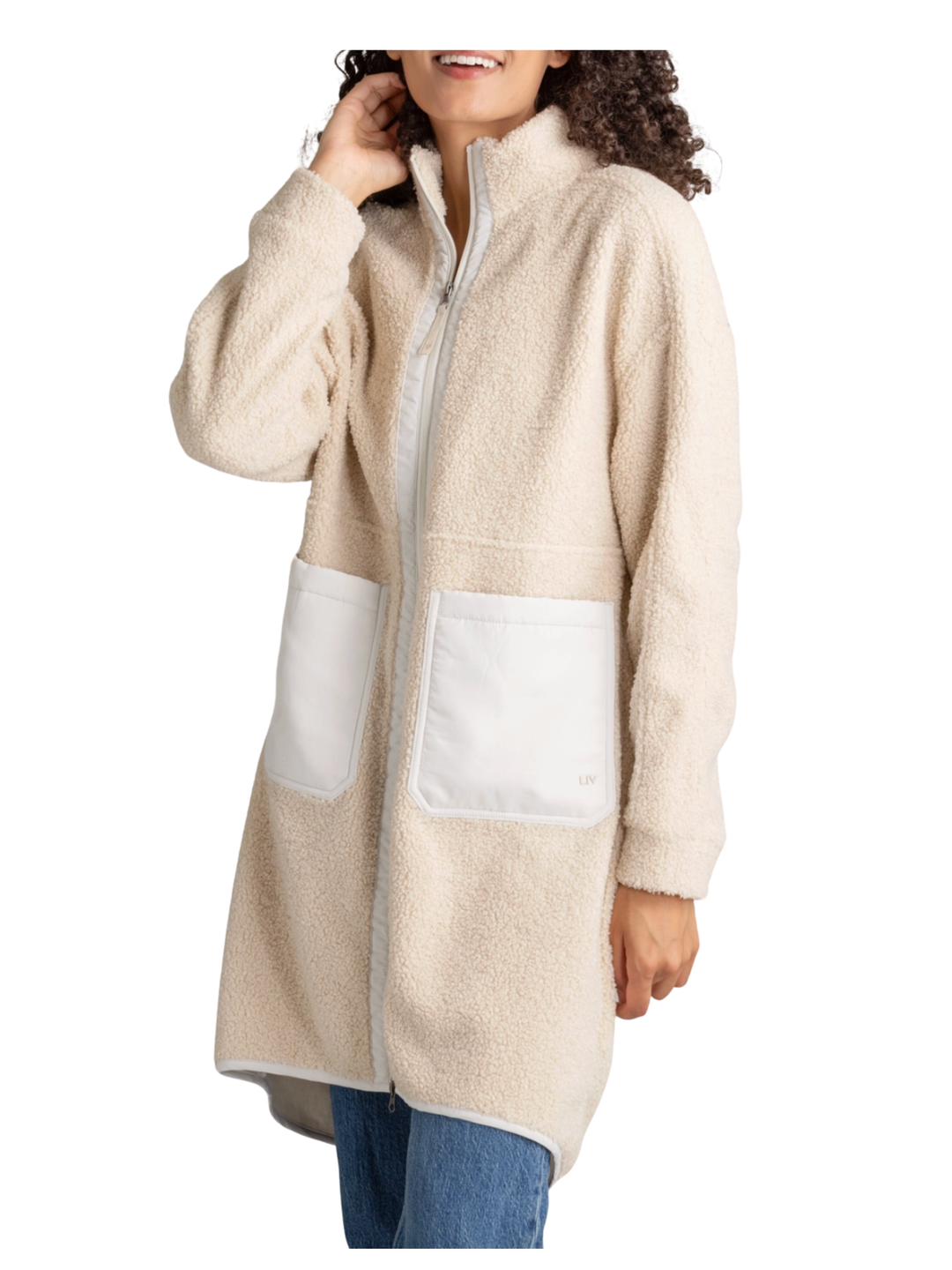 Cori Boucle Longline Coat- BIRCH