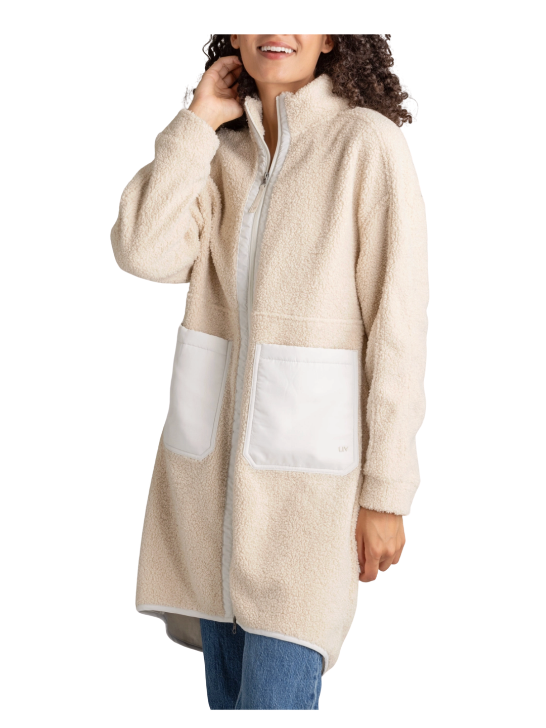 Cori Boucle Longline Coat- BIRCH