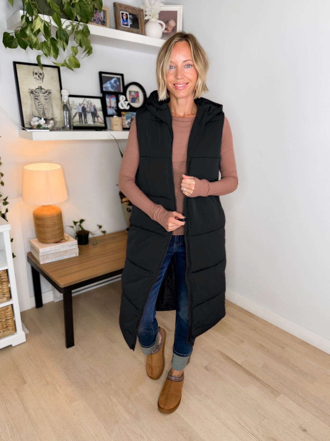 ONLY Jackson Long Puffer Vest- BLACK